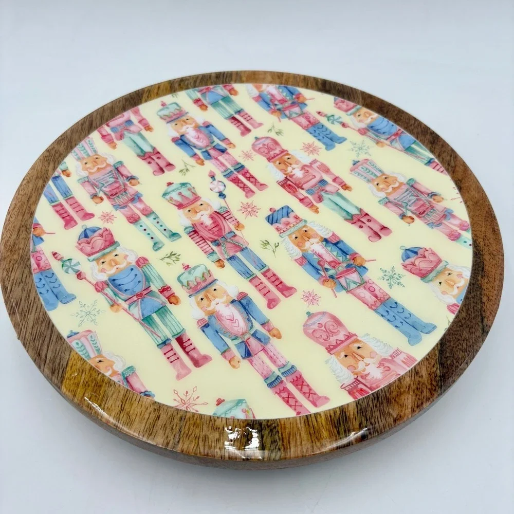 Cupcakes and Cashmere Lazy Susan Rotating Serving Tray Nutcracker Christmas